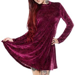 Iron Fist CaveCreeps Babydoll Dress (burgundy velvet, deadstock)